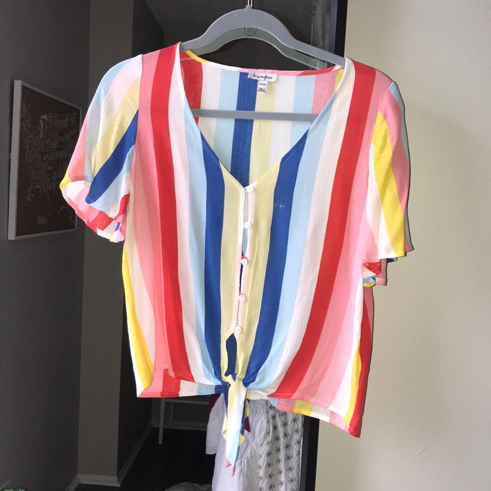 Rainbow tie top